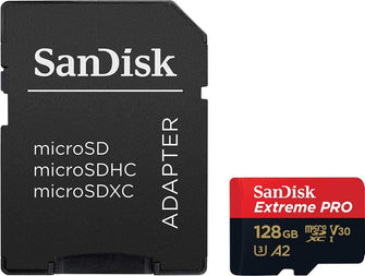 SanDisk Extreme Pro 128GB microSDXC Memory Card + SD Adapter with A2 App Performance + Rescue Pro Deluxe 170MB/s Class 10