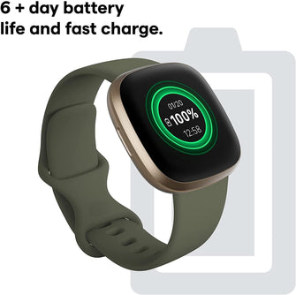 Buy Fitbit,Fitbit Versa 3 - Soft Gold Aluminium/Olive - Gadcet.com | UK | London | Scotland | Wales| Ireland | Near Me | Cheap | Pay In 3 | Watches