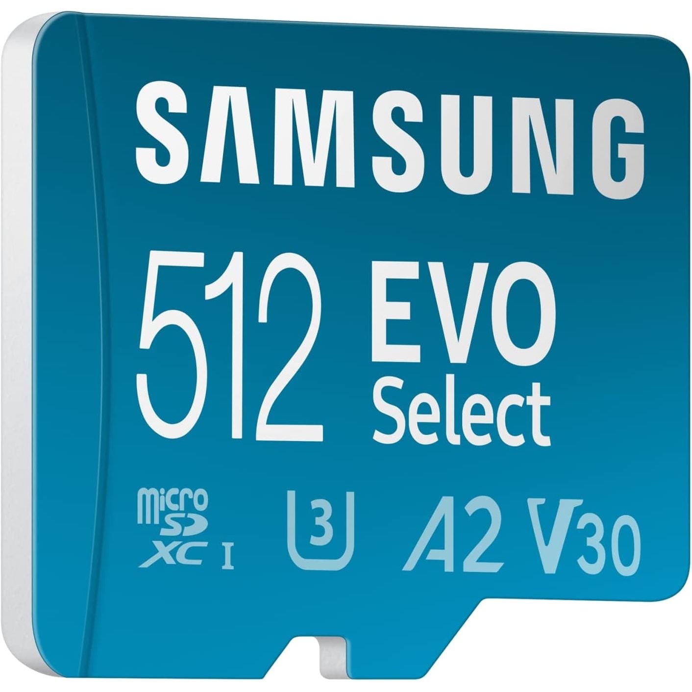Samsung EVO Select 512GB microSDXC UHS-I U3 130MB/s Full HD & 4K UHD Memory Card inc. SD-Adapter - Blue