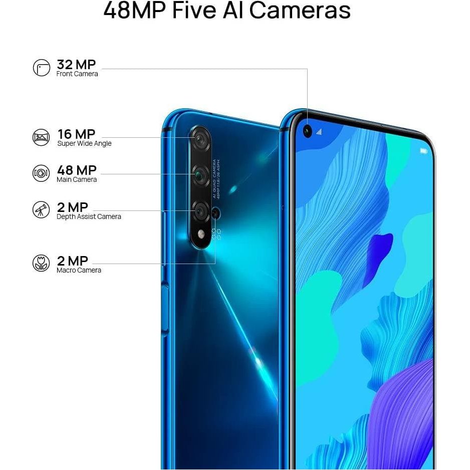 Buy Huawei,Huawei Nova 5T 128 GB, Peacock blue - Unlocked - Gadcet.com | UK | London | Scotland | Wales| Ireland | Near Me | Cheap | Pay In 3 | Mobile Phones