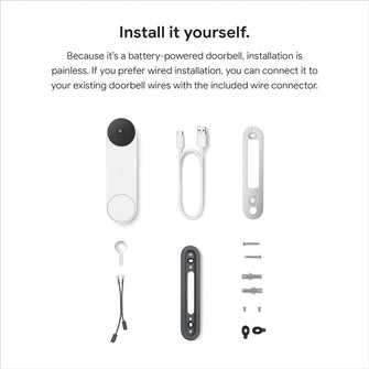 Google Nest Doorbell, Wireless (Battery) Video Doorbell, Smart WiFi Doorbell Camera - Snow - 4