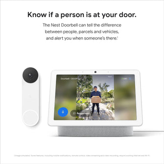 Google Nest Doorbell, Wireless (Battery) Video Doorbell, Smart WiFi Doorbell Camera - Snow - 3
