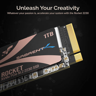 SABRENT 2230 M.2 NVMe Gen 4 1TB SSD 4750MB/s Read PCIe 4.0 X4 Internal Solid State Drive Compatible with Steam Deck, surface pro, PCs, NUCs, and Laptops - 3
