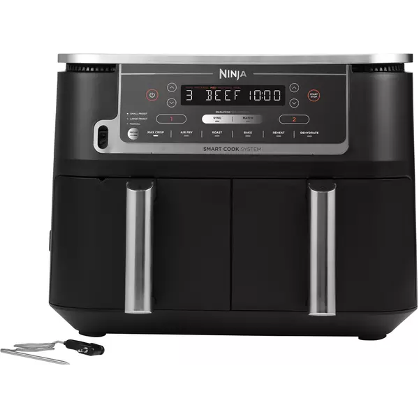 Ninja Foodi MAX Dual Zone Air Fryer [AF451UK] Smart Cook System, 9.5L, 2 Drawers, 6 Functions [Black] - 1