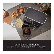 Ninja Foodi MAX Dual Zone Air Fryer [AF451UK] Smart Cook System, 9.5L, 2 Drawers, 6 Functions [Black] - 2