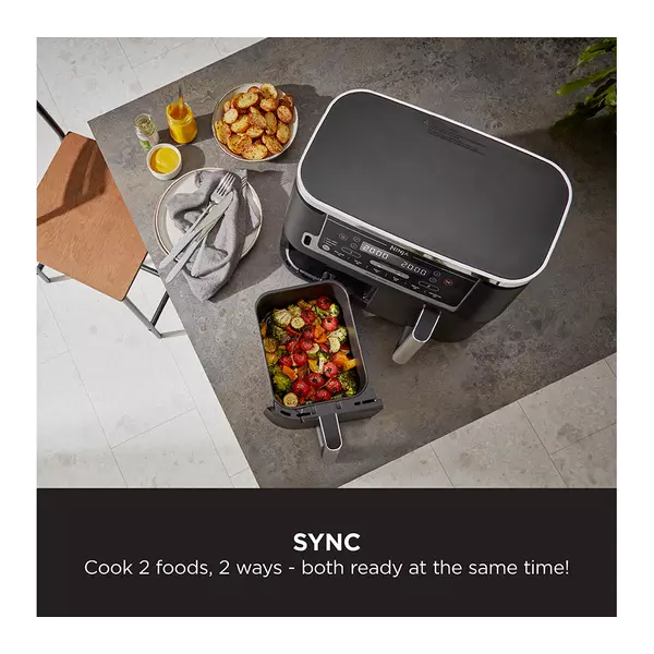Ninja Foodi MAX Dual Zone Air Fryer [AF451UK] Smart Cook System, 9.5L, 2 Drawers, 6 Functions [Black] - 4