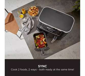 Ninja Foodi MAX Dual Zone Air Fryer [AF451UK] Smart Cook System, 9.5L, 2 Drawers, 6 Functions [Black] - 4