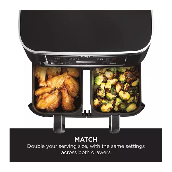 Ninja Foodi MAX Dual Zone Air Fryer [AF451UK] Smart Cook System, 9.5L, 2 Drawers, 6 Functions [Black] - 5