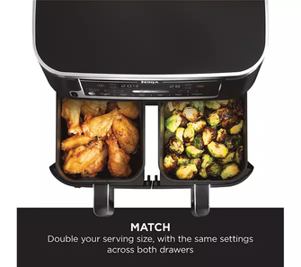 Ninja Foodi MAX Dual Zone Air Fryer [AF451UK] Smart Cook System, 9.5L, 2 Drawers, 6 Functions [Black] - 5