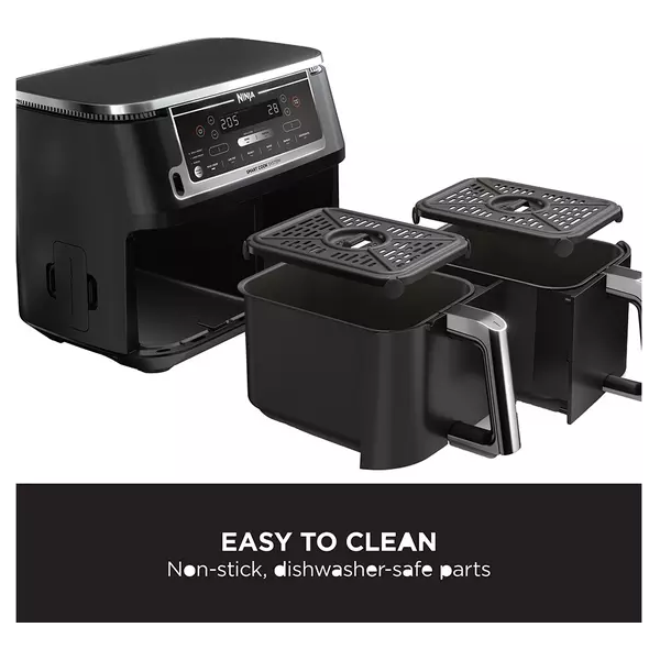 Ninja Foodi MAX Dual Zone Air Fryer [AF451UK] Smart Cook System, 9.5L, 2 Drawers, 6 Functions [Black] - 7