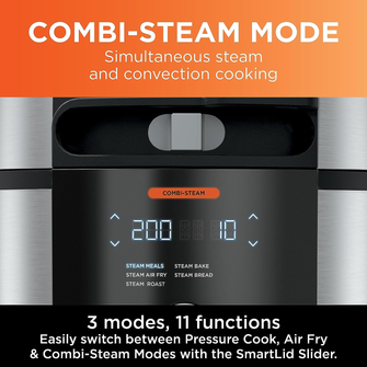 NINJA Foodi 11-in-1 SmartLid Multi-Cooker 6L [OL550UK] Electric Pressure Cooker, Air Fryer, Combi-Steam, Slow Cooker, Grill, Bake - Silver - 4