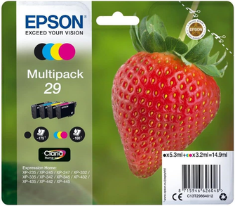 Epson 29 Strawberry Genuine Multipack, 4-colours Ink Cartridges, Claria Home Ink - 1