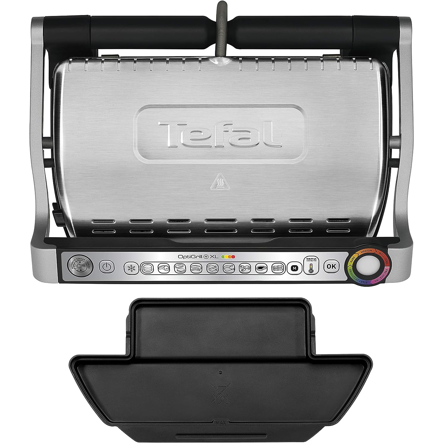 Tefal OptiGrill+ XL [GC722D40] Intelligent Health Grill, 9 Automatic Settings, Stainless steel, 2180W, 6-8 Portions, 48.9 x 38.2 x 22.8 cm - 5