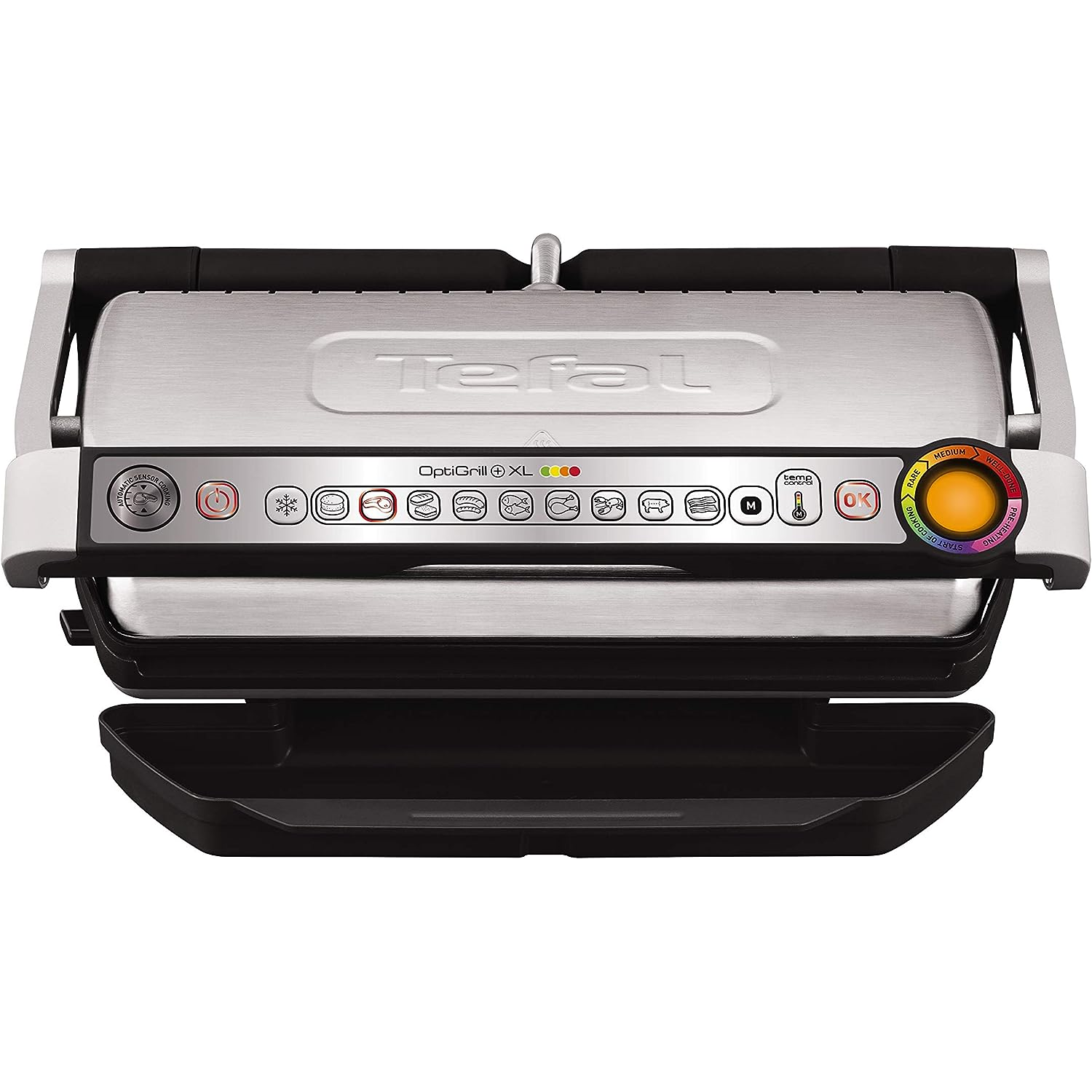 Tefal OptiGrill+ XL [GC722D40] Intelligent Health Grill, 9 Automatic Settings, Stainless steel, 2180W, 6-8 Portions, 48.9 x 38.2 x 22.8 cm - 1