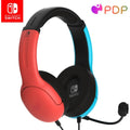 PDP Gaming LVL40 Stereo Headphone with Mic for Nintendo Switch - PC, iPad, Mac, Laptop Compatible, 3.5 mm Jack - Neon Blue-Red - 1