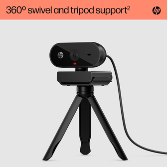 HP PC Webcam 320, 1080p FHD, Compatible with Chrome, Auto Light Corrector, Built-in Microphone, 66 Degree Wide Angle Field of View, Support with 360 Degree Swivel Clip [Black] - 5