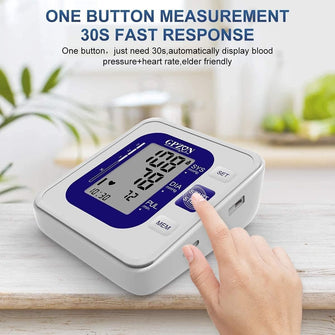 Blood Pressure Monitor CE Approved UK - GPZON Digital BP Monitor with Large Cuff for Home Use, Accurate Readings, Irregular Heartbeat Diagnosis, Pulse Rate Monitoring Meter, Adjustable Cuff (22-40cm), and 2X120 Memory Storage (Blue) - 3