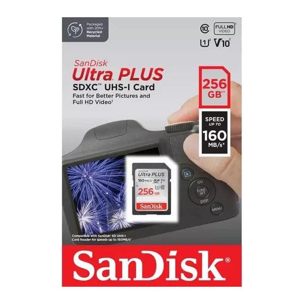SANDISK Ultra Plus Class 10 SDXC - Up-To 160MB/S - 256 GB - 3