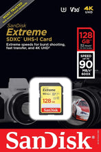 SanDisk Extreme 128GB SDXC Memory Card up to 90MB/s, Class 10, U3, V30 - 4