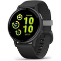 Garmin vívoactive 5 AMOLED GPS Smartwatch - Slate Aluminium Bezel with Black Case and Silicone Band - 1