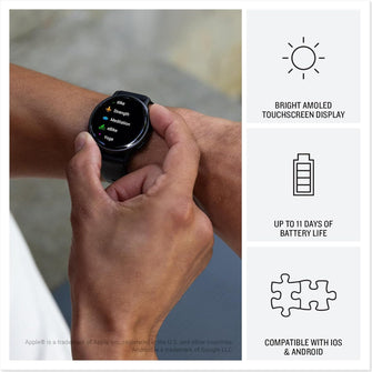 Garmin vívoactive 5 AMOLED GPS Smartwatch - Slate Aluminium Bezel with Black Case and Silicone Band - 3