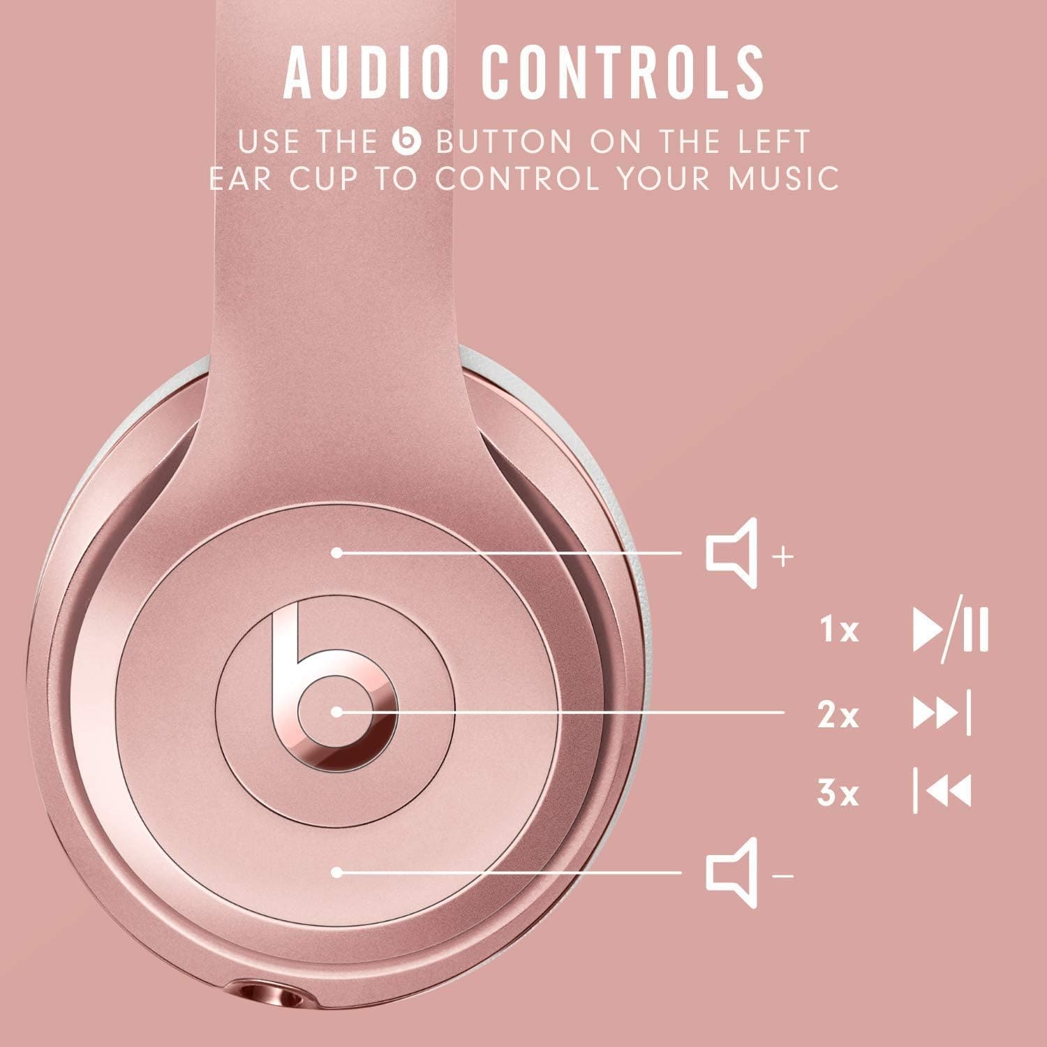 BEATS Solo 3 Wireless Bluetooth Over-Ear Headphones - Rose Gold - 4