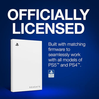 Seagate Licenced PlayStation Game Drive For PS4 & PS5 - 2TB HDD Portable USB 3.0 - White - 2