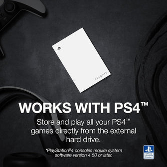 Seagate Licenced PlayStation Game Drive For PS4 & PS5 - 2TB HDD Portable USB 3.0 - White - 7