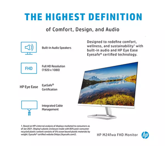 HP M24fwa Full HD 23.8" IPS LCD Monitor [White] - 2