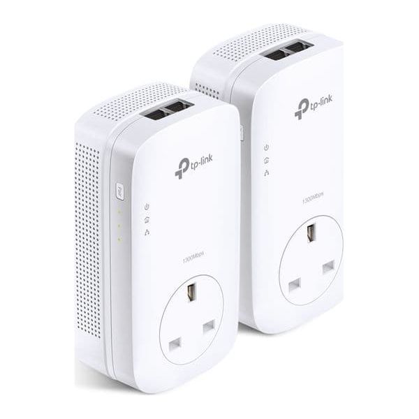 TP-Link TL-PA9020PKIT 2-Port Gigabit Passthrough Powerline Starter Kit, Data Transfer Speed Up to 2000 Mbps, Ideal for HD Video Streaming and Online Gaming, No Configuration Required, UK Plug - 1