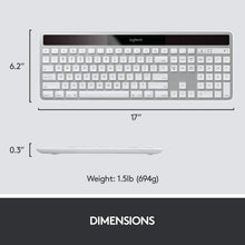 Logitech Wireless Solar K750 FOR MAC Radio Transfer, PC/Mac, Keyboard - Silver - 4
