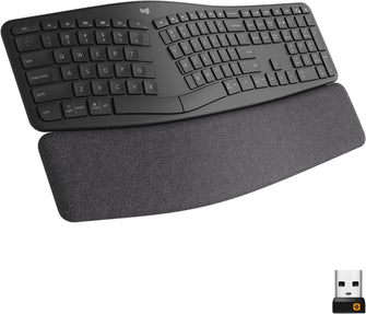 Logitech ERGO K860 Wireless Ergonomic Keyboard - Split Keyboard Layout, Wrist Rest, Natural Typing, Stain-Resistant Fabric - 1