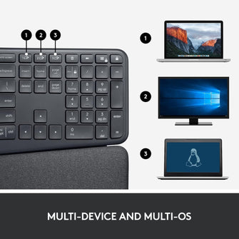 Logitech ERGO K860 Wireless Ergonomic Keyboard - Split Keyboard Layout, Wrist Rest, Natural Typing, Stain-Resistant Fabric - 8