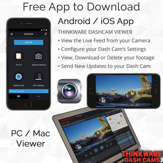 Thinkware F770 Dash Cam Full HD 1080p Front Car Camera Dashcam - Super Night Vision, Includes 16GB SD Card & Hardwire lead for Battery Safe Parking Mode Install - Android/iOS App - 4