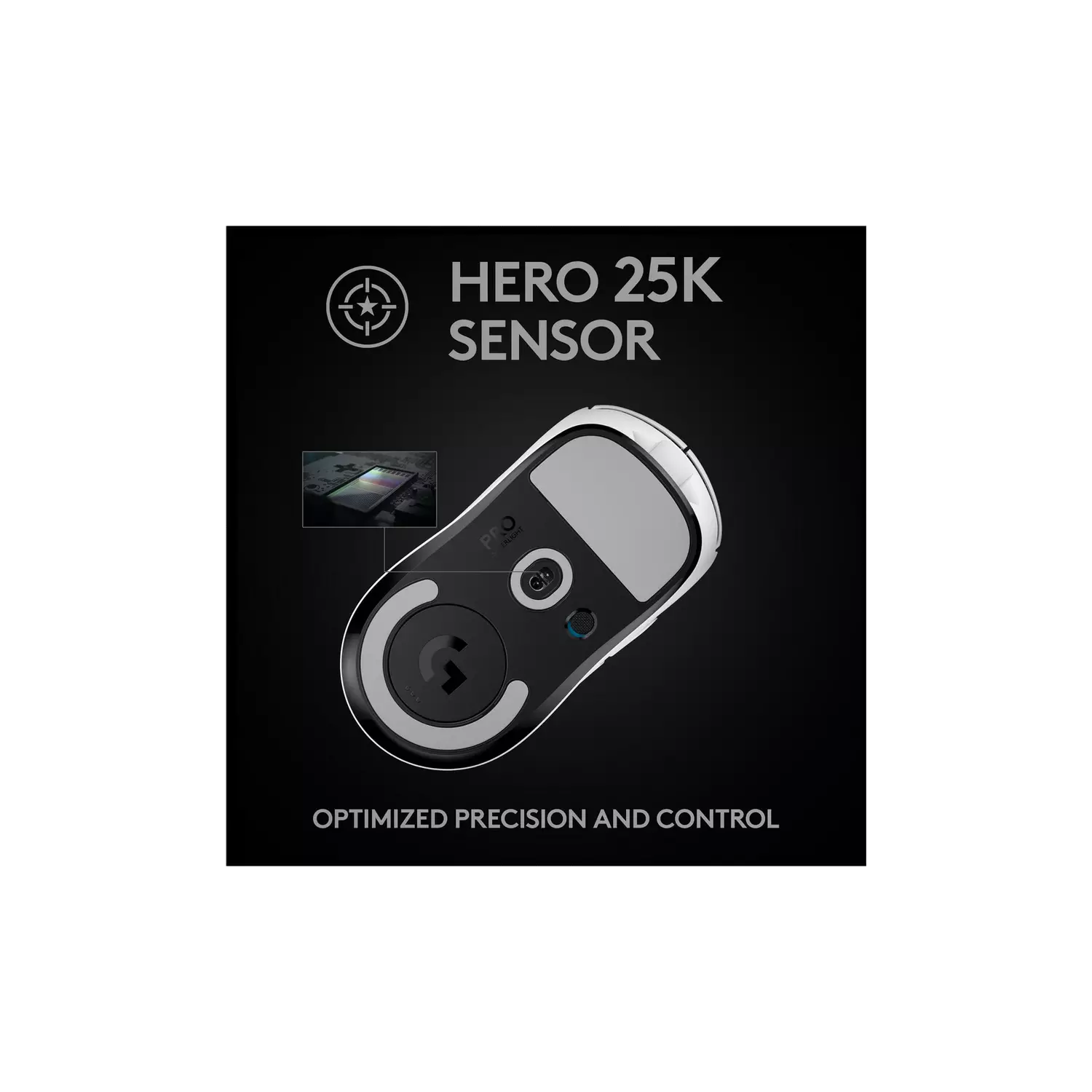 Logitech G PRO X SUPERLIGHT Wireless Gaming Mouse, HERO 25K Sensor, Ultra-light with 63g, 5 Programmable Buttons, 70 hours Battery Life, Zero Additive PTFE Feet, PC/Mac - White - 5
