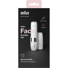 Braun Face Mini Hair Remover, Facial Hair Remover for Women Mini-Sized Design For Portability, With Smart Light, FS1000, White - 7