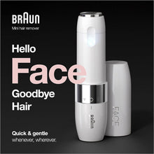 Braun Face Mini Hair Remover, Facial Hair Remover for Women Mini-Sized Design For Portability, With Smart Light, FS1000, White - 8