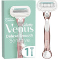 Gillette Venus Deluxe Smooth Sensitive RoseGold Women's Razor- 1 Blade, 5 Diamond‐Like Coated Blades - 1