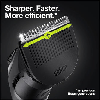 Braun Beard Trimmer Series 5 & Hair Clippers with Gillette Fusion5 ProGlide Razor, 39 Length Settings, UK 2 Pin Plug, BT5260, Black/Silver - 5