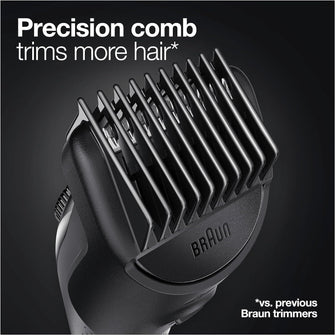 Braun Beard Trimmer Series 5 & Hair Clippers with Gillette Fusion5 ProGlide Razor, 39 Length Settings, UK 2 Pin Plug, BT5260, Black/Silver - 6