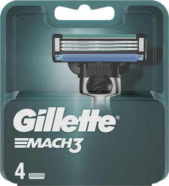 Gillette Mach3 Razor Blades Men, Pack of 4 Razor Blade Refills, Stronger Than Steel Blades, Enhanced Lubrastrip - 1