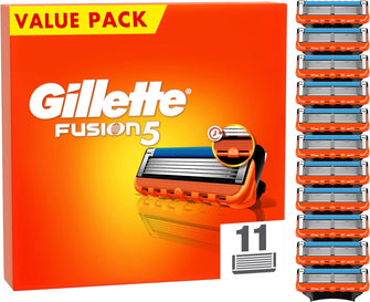 Gillette Fusion5 Razor Blades Men, Pack of 11 Razor Blade Refills with Precision Trimmer, 5 Anti-Friction Razor Blades - 1