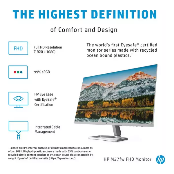 HP M27fw Full HD 27" IPS LCD Monitor - White - 4