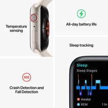 apple,Apple Watch Series 8 (GPS + Cellular 41mm) Smart watch - Silver Aluminium Case with White Sport Band - Regular - Gadcet.com