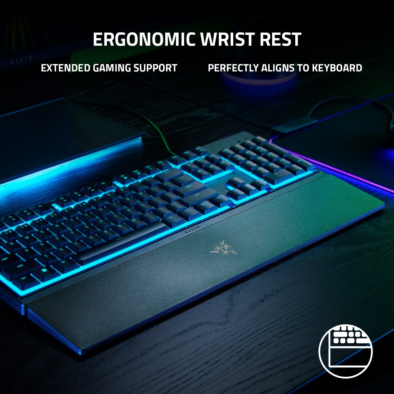 Razer,Razer Ornata V3 X - Low-profile membrane Keyboard Chroma RGB (Hybrid Membrane Switch, Ergonomic Wrist Rest) UK Layout | Black - Gadcet.com