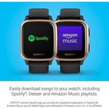 Buy Garmin,Garmin Venu Sq Music Amazon Exclusive GPS Smartwatch with All-day Health Monitoring and Fitness Features, Built-in Sports Apps and More, Black with Rose Gold Bezel - Gadcet.com | UK | London | Scotland | Wales| Ireland | Near Me | Cheap | Pay In 3 | Watches