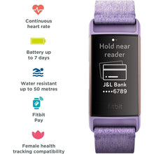 Buy Fitbit,Fitbit Charge 3 NFC Special Edition Advanced Fitness Tracker with Heart Rate, Swim Tracking & 7 Day Battery - Rose-Gold/Lavender, One Size - Gadcet.com | UK | London | Scotland | Wales| Ireland | Near Me | Cheap | Pay In 3 | Watches