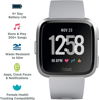 Buy Fitbit,Fitbit Versa Health & Fitness Smartwatch with Heart Rate, Music & Swim Tracking, Grey - Gadcet.com | UK | London | Scotland | Wales| Ireland | Near Me | Cheap | Pay In 3 | Electronics