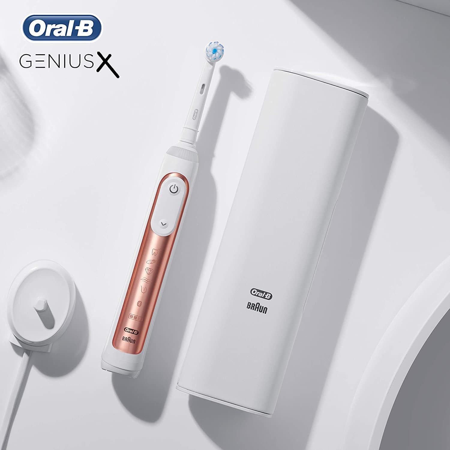 Buy Oral-B,Oral-B Genius x Artificial Intelligence Electric Toothbrush - Rose Gold - Gadcet.com | UK | London | Scotland | Wales| Ireland | Near Me | Cheap | Pay In 3 | Health & Beauty