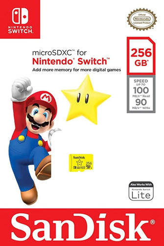 SanDisk 256GB microSDXC Card for Nintendo  Switch Licensed Product, 100 MB/s UHS-I Class 10 U3 Yellow - Gadcet.com